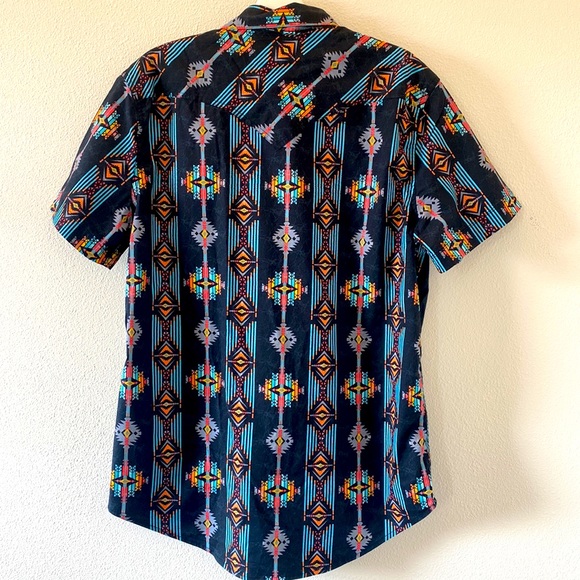 COPY - ROCK AND ROLL DENIM Modern Fit. Western short-sleeve shirt. Size L - Picture 2 of 4